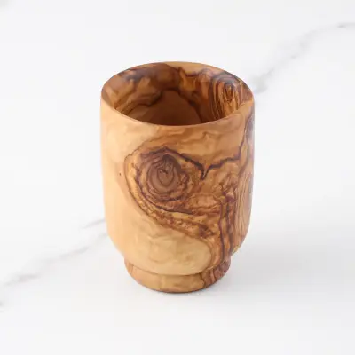 olive wood straight drinking cup