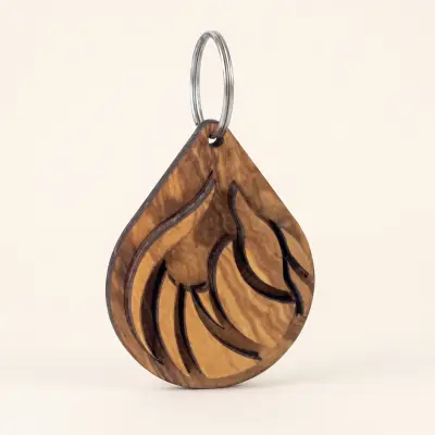olive wood key ring holder