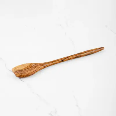 olive wood flat front edge cooking spoon