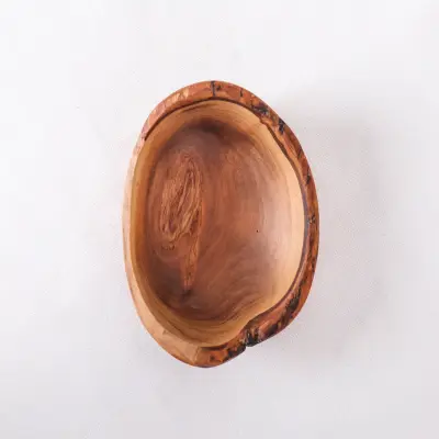 olive wood irregular shape rustic bowl