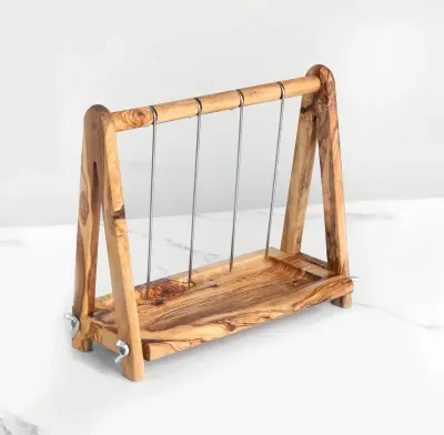 olive wood vertical 4 bbq skewers