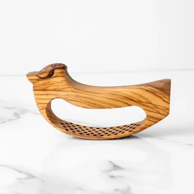 olive wood garlic press