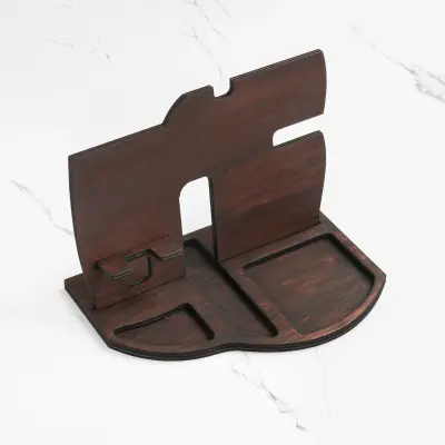 olive wood wooden docking station