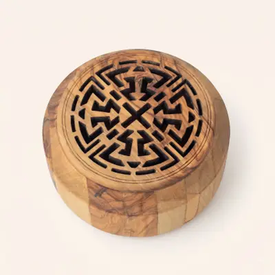 olive wood incense burner