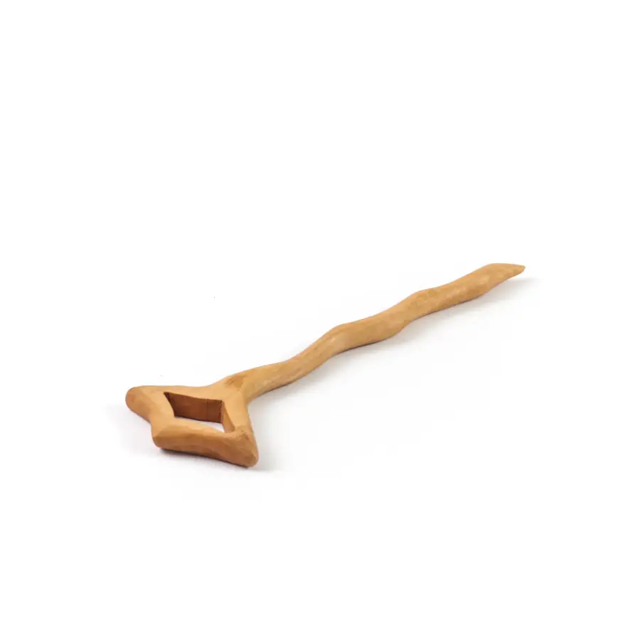 olive wood wavy shape hair pin