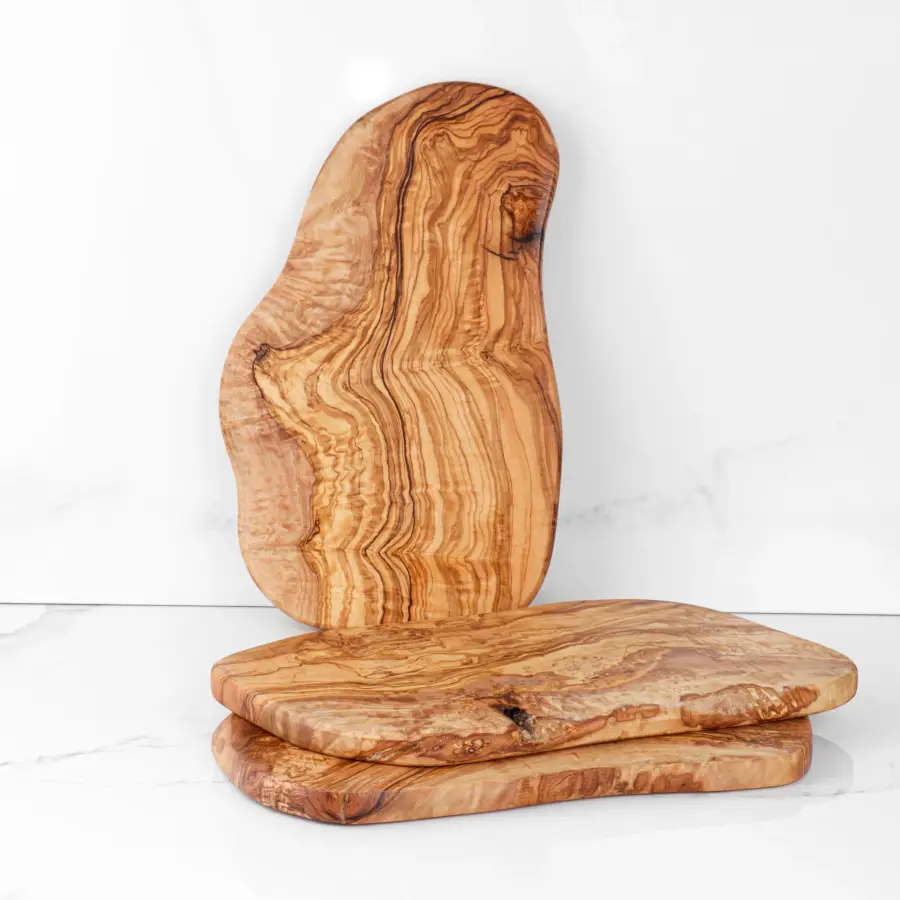 olive wood irregular shaped cutting board