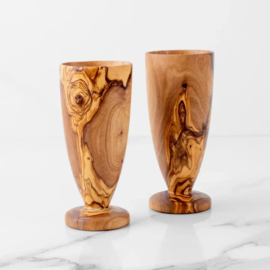olive wood juice drinking cup