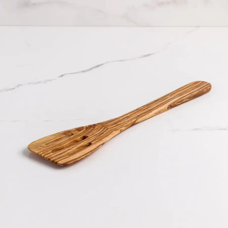 olive wood slotted spatula