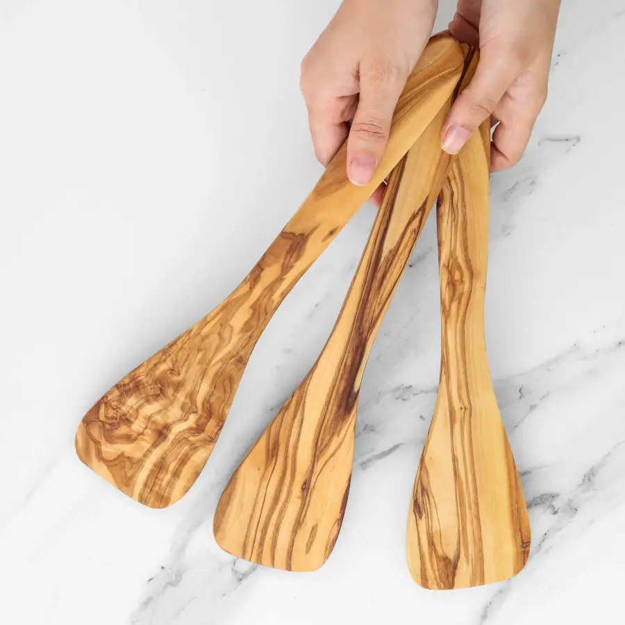 olive wood corner spatula