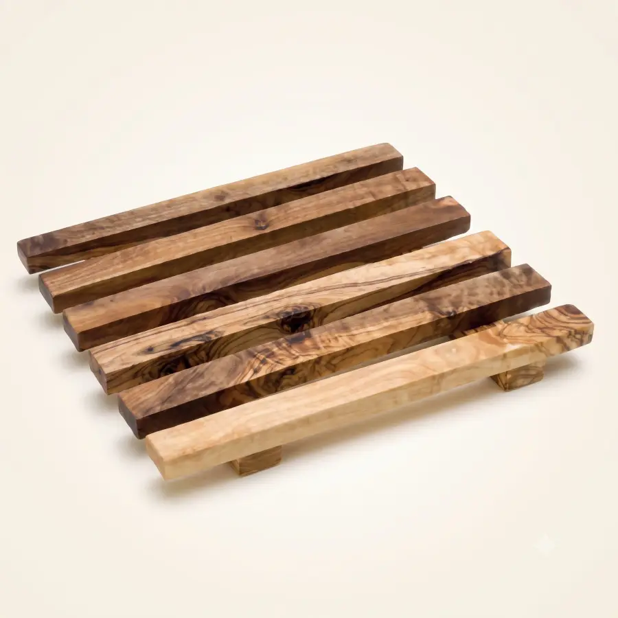 olive wood square trivet