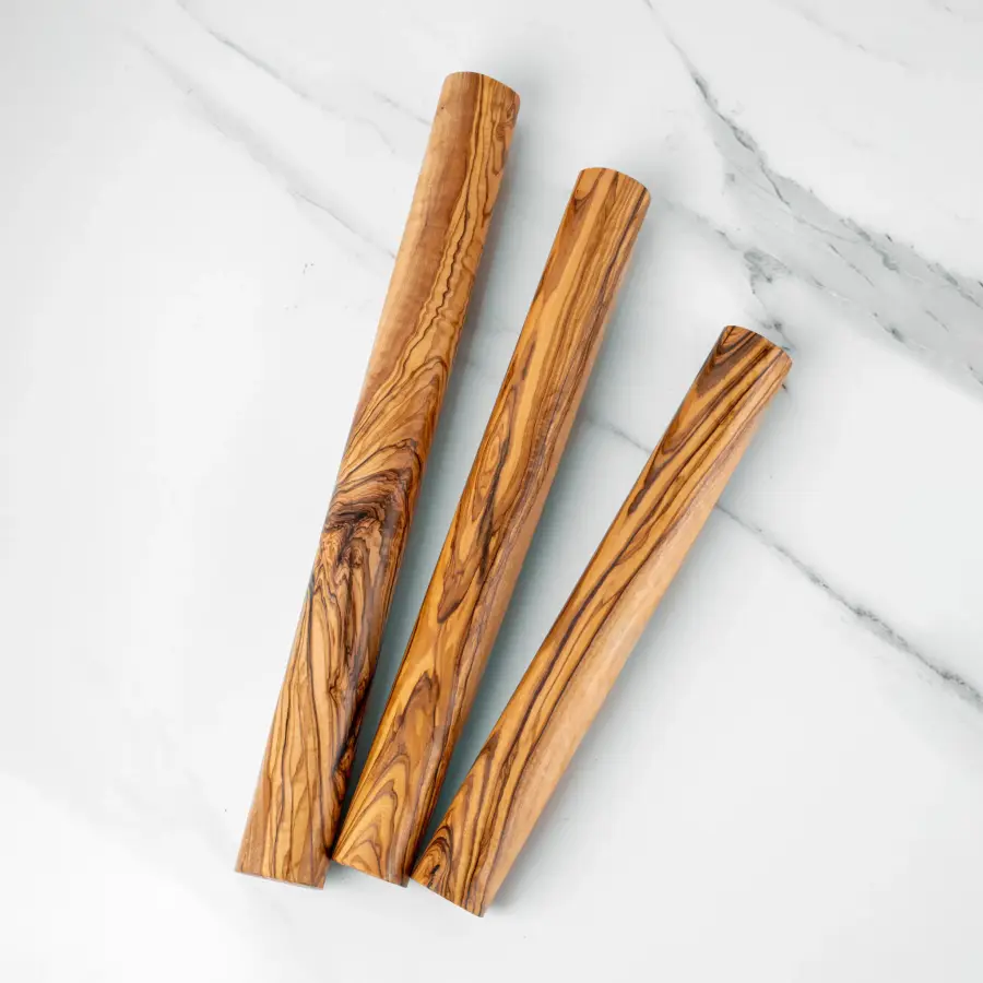 olive wood straight dowel rolling pin