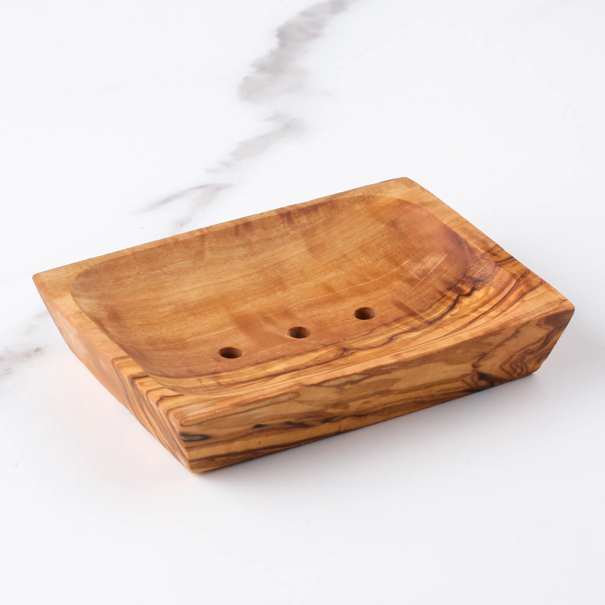 olive wood rectangular shape soap holder