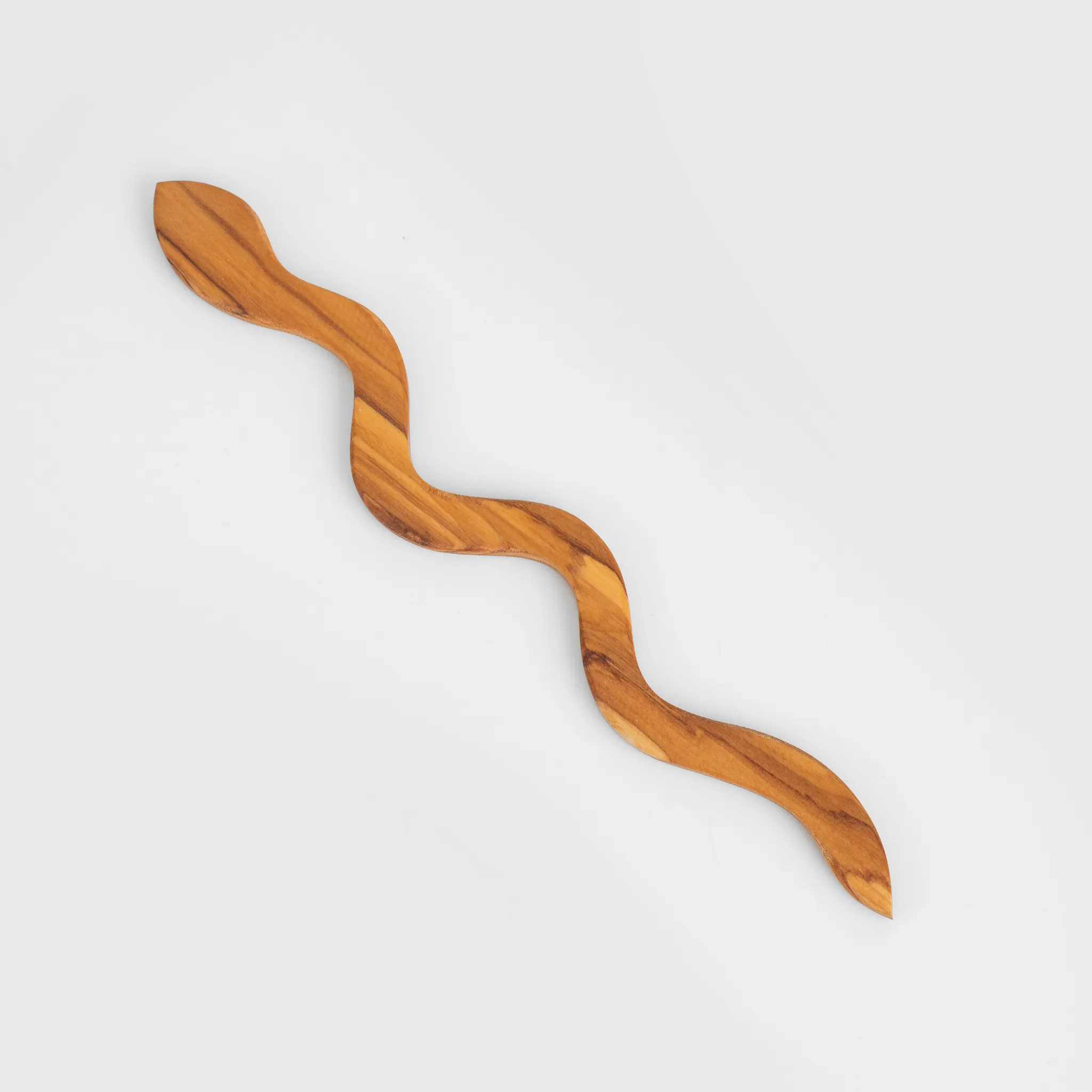 olive wood snake shape hair pin