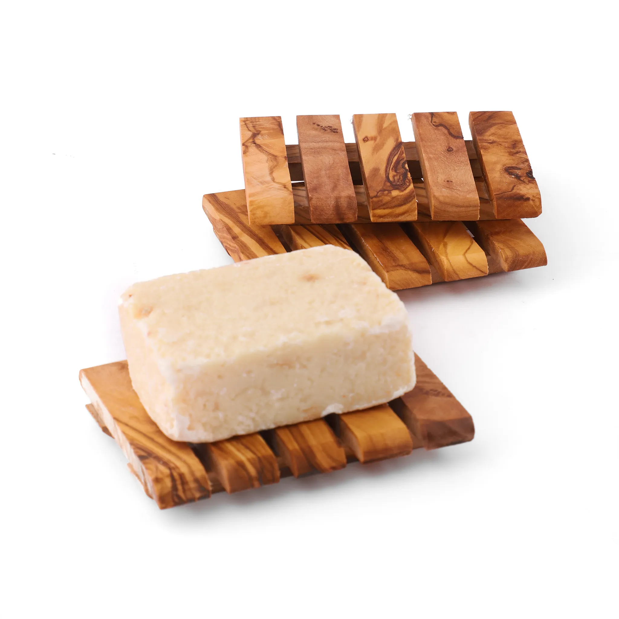 olive wood rectangular shape soap holder