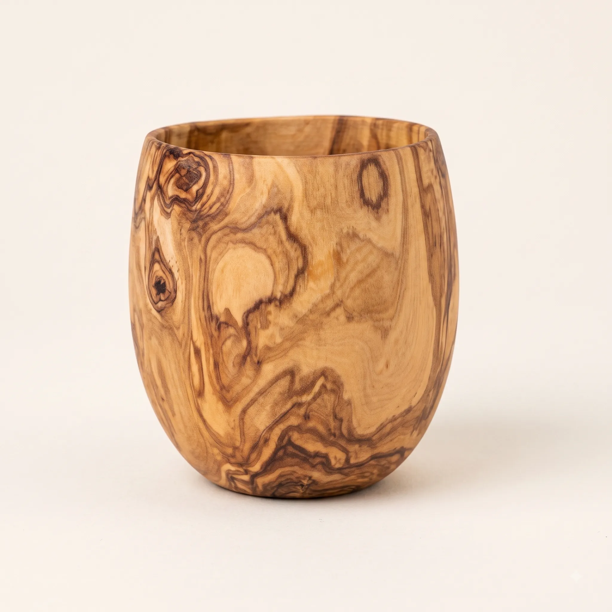 olive wood drinking cup
