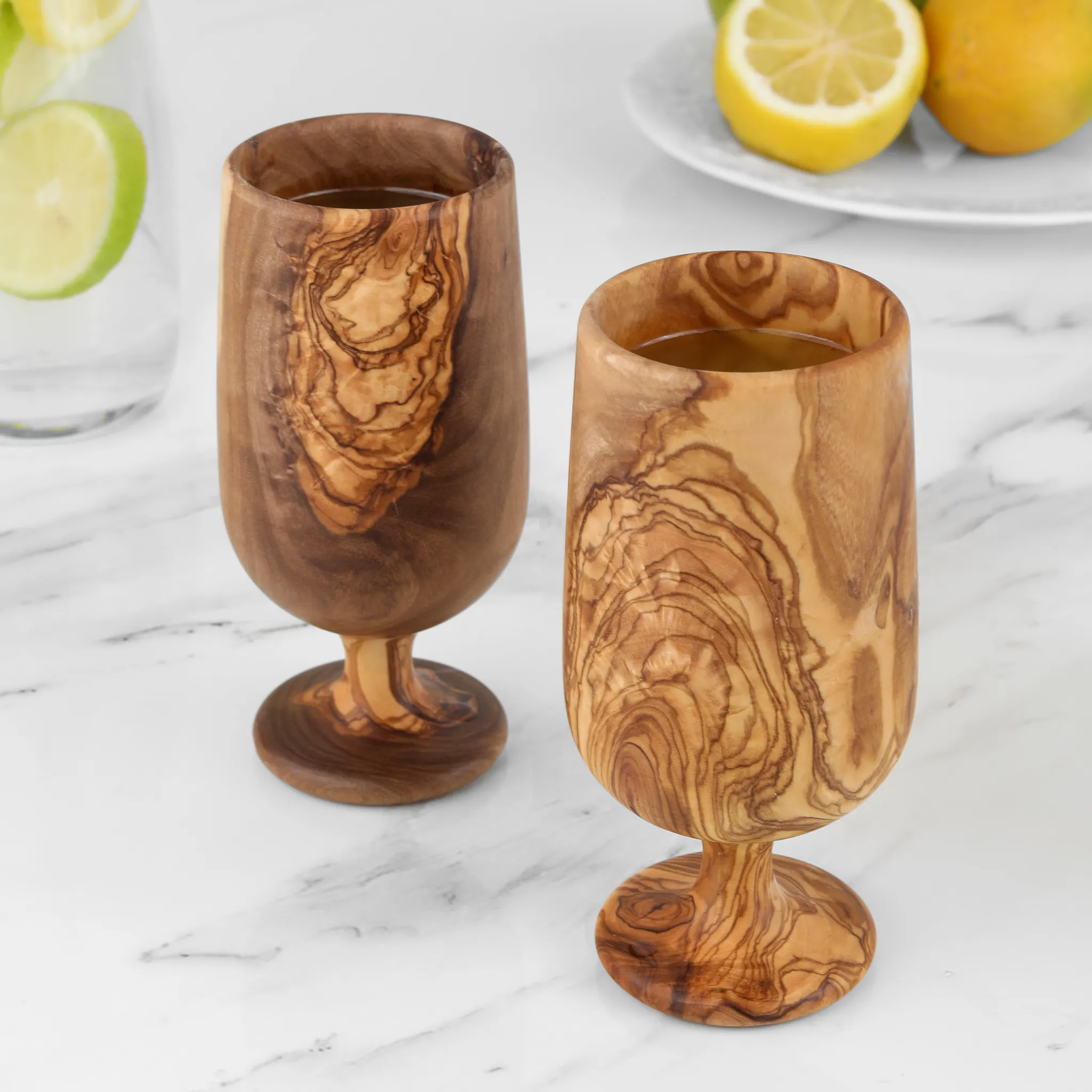 olive wood juice drinking cup