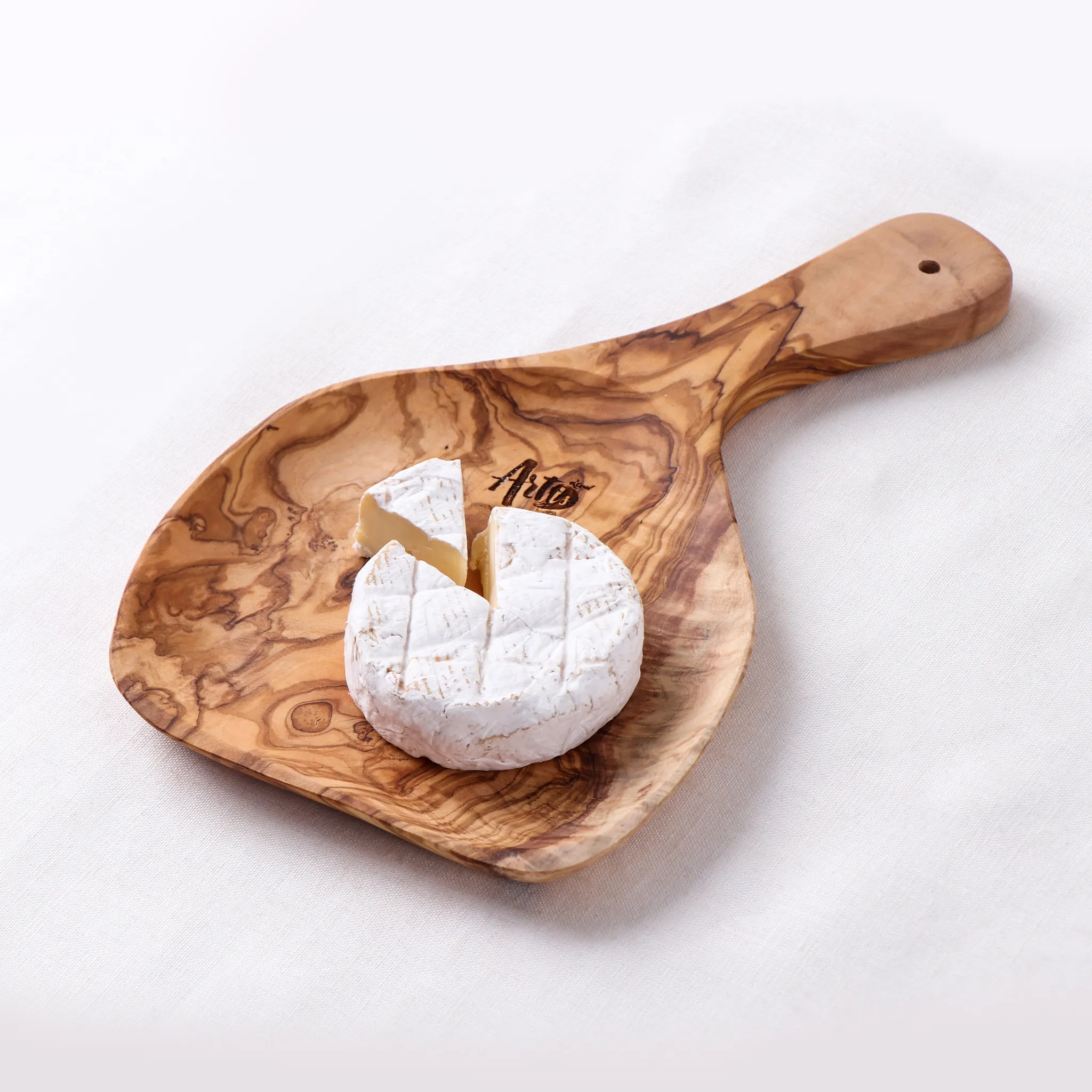 olive wood serving board with handle