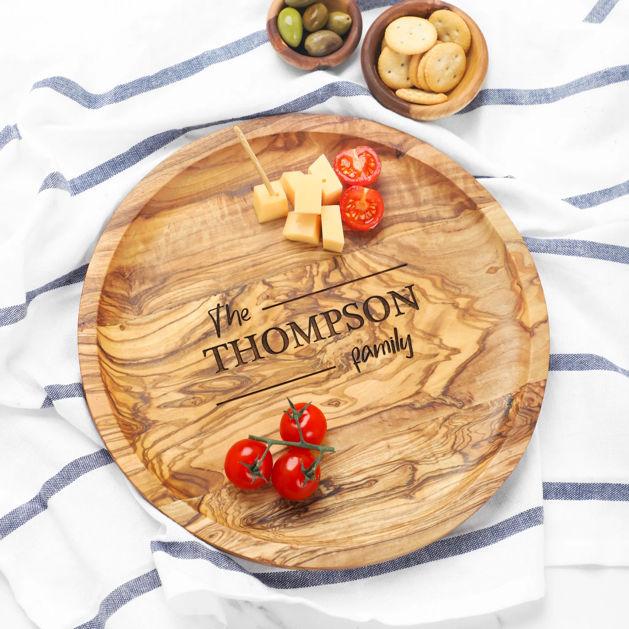 olive wood 3 sections rectangular dish