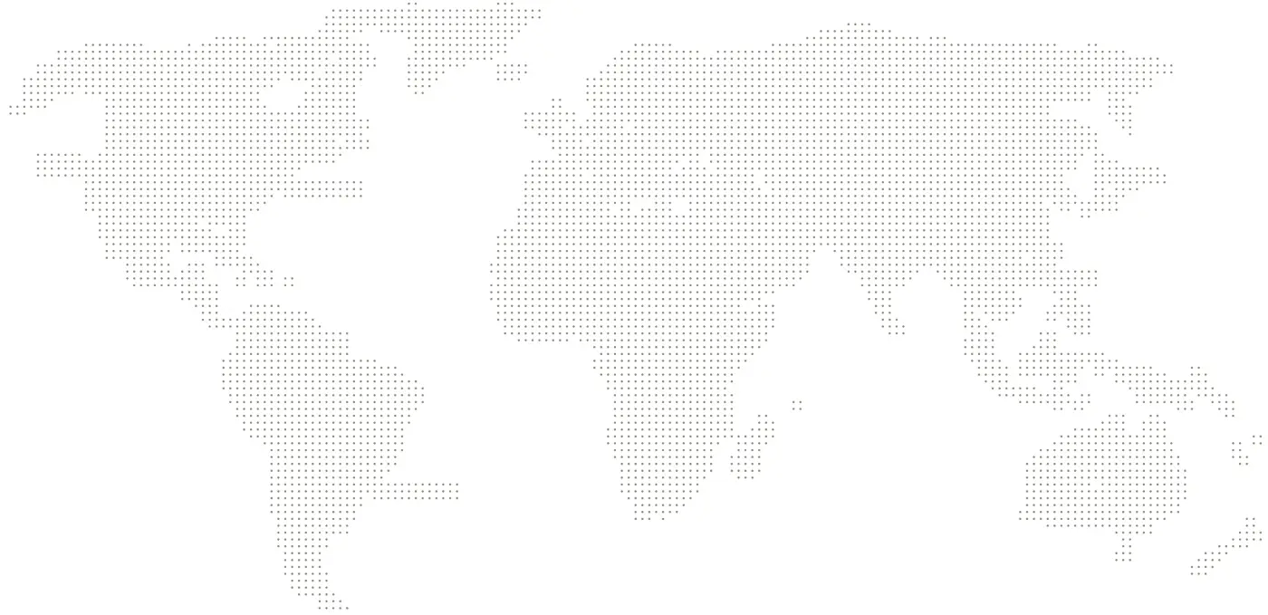 Dotted world map with shipping lanes drawn from Sfax, Tunisia to California, Canada, New York, Texas, São Paulo, United Kingdom, France, Germany, Estonia, UAE, Japan, Hong Kong, Australia.