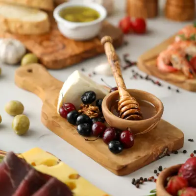 Olive wood boards and serving pieces from the ArtisRaw wholesale catalogue