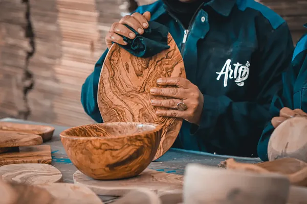 Olive Wood Serving Bowl Ø25 cm — olive wood